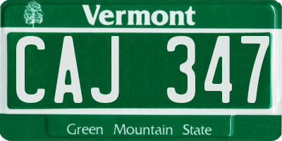 VT license plate CAJ347