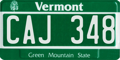 VT license plate CAJ348