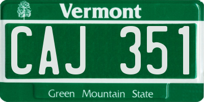 VT license plate CAJ351