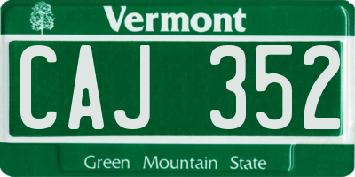 VT license plate CAJ352