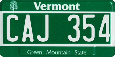 VT license plate CAJ354