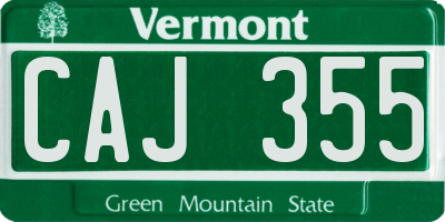 VT license plate CAJ355