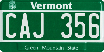 VT license plate CAJ356