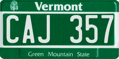 VT license plate CAJ357