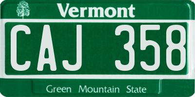 VT license plate CAJ358