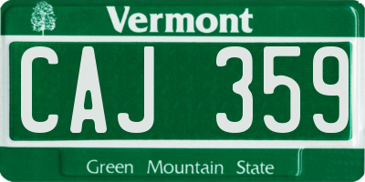 VT license plate CAJ359