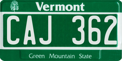 VT license plate CAJ362