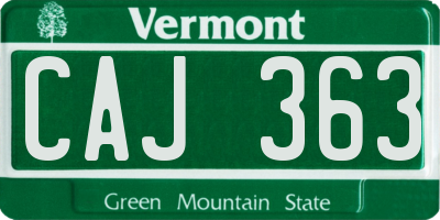 VT license plate CAJ363