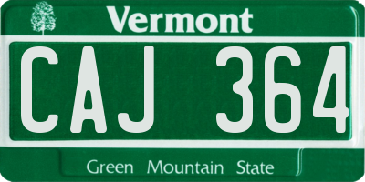 VT license plate CAJ364