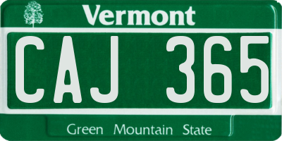 VT license plate CAJ365