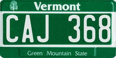 VT license plate CAJ368