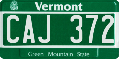 VT license plate CAJ372