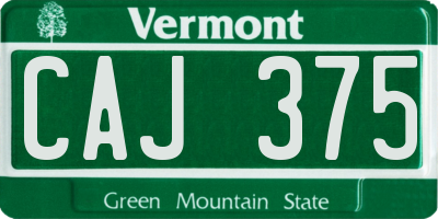 VT license plate CAJ375
