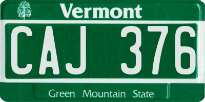 VT license plate CAJ376