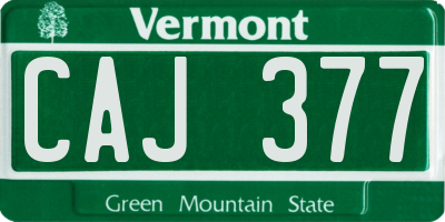 VT license plate CAJ377