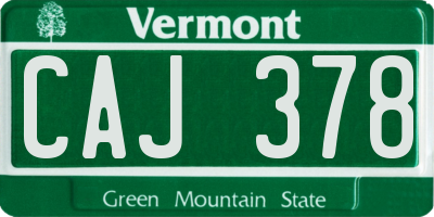 VT license plate CAJ378