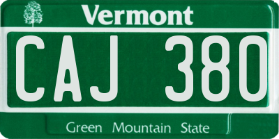 VT license plate CAJ380
