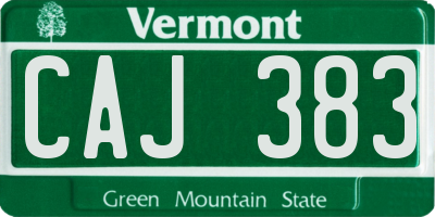 VT license plate CAJ383
