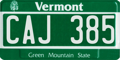 VT license plate CAJ385