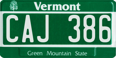 VT license plate CAJ386