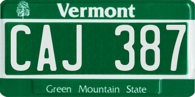 VT license plate CAJ387