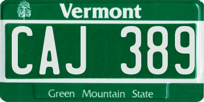 VT license plate CAJ389