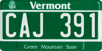 VT license plate CAJ391