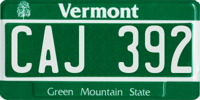 VT license plate CAJ392