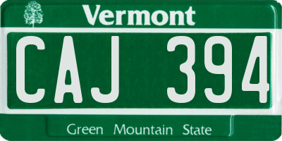 VT license plate CAJ394