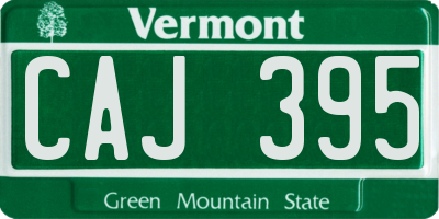 VT license plate CAJ395