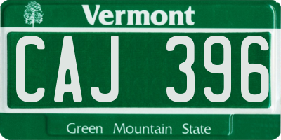 VT license plate CAJ396