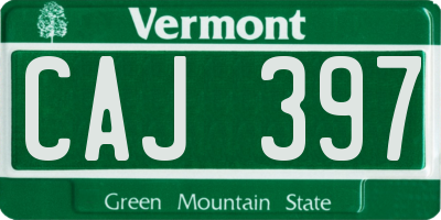 VT license plate CAJ397