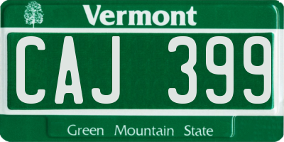 VT license plate CAJ399