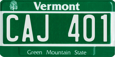 VT license plate CAJ401