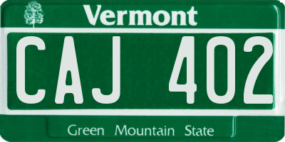 VT license plate CAJ402