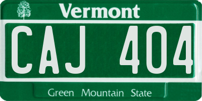 VT license plate CAJ404