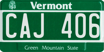VT license plate CAJ406