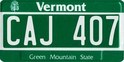 VT license plate CAJ407
