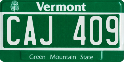 VT license plate CAJ409