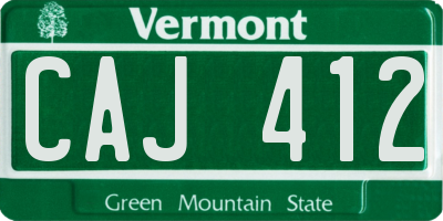 VT license plate CAJ412