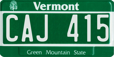 VT license plate CAJ415