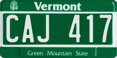 VT license plate CAJ417