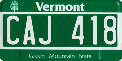 VT license plate CAJ418