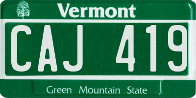 VT license plate CAJ419