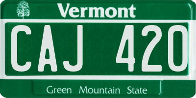VT license plate CAJ420
