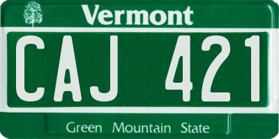 VT license plate CAJ421