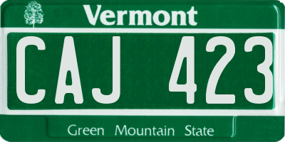 VT license plate CAJ423