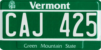 VT license plate CAJ425