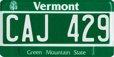 VT license plate CAJ429
