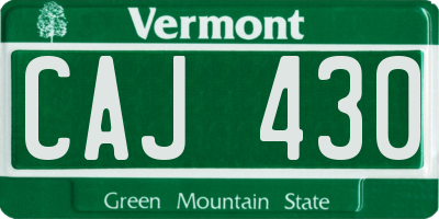 VT license plate CAJ430